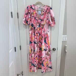 Amazon Women's Floral Maxi Dress - Pink and Blue